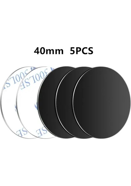 Araç Telefonu Için Manyetik Metal Plaka Evrensel Demir Sayfa Etiketi, Cep Telefonu Mıknatısını Monte iPhone Renk Için Stand: 5pcs Black 40X40 (Yurt Dışından)