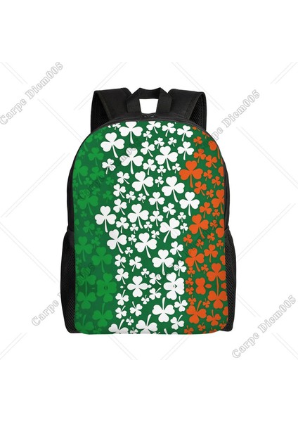 St.patrick Günü Yonca Büyük Sırt Çantası Paskalya Okul Çantası Kadınlar Için Açık Hava Seyahat Kampı Için Erkekler 15 Inç Dizüstü Bilgisayar Zippercolor: 10/boyut: 11.8X4.5X16.1 Inç (Yurt Dışından)