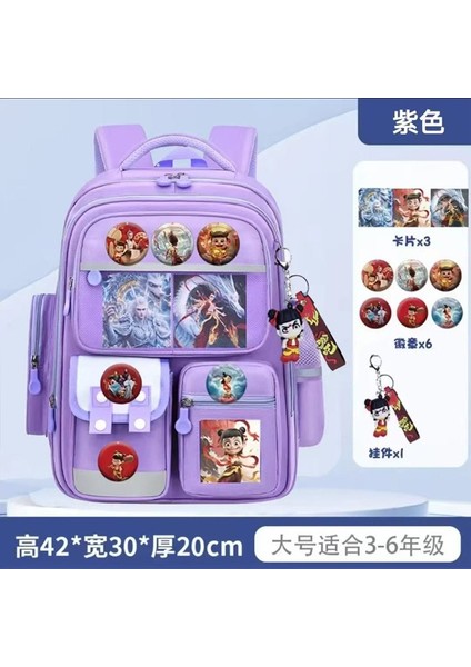 Yeni Okul Çantası Ilkokul Kız Kız Çizgi Film Bir, Iki, Üç Ila Altı Sınıf Sevimli Büyük Kapasiteli Çocukların Omuz Çantası Yükünü Azaltmak Için (Yurt Dışından)