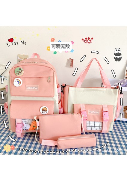 Yeni Okul Çantası Öğrenciler Çocuk Erkek Kız Omuz Çantası Büyük Kapasiteli Karikatür Okul Çantası (Yurt Dışından)