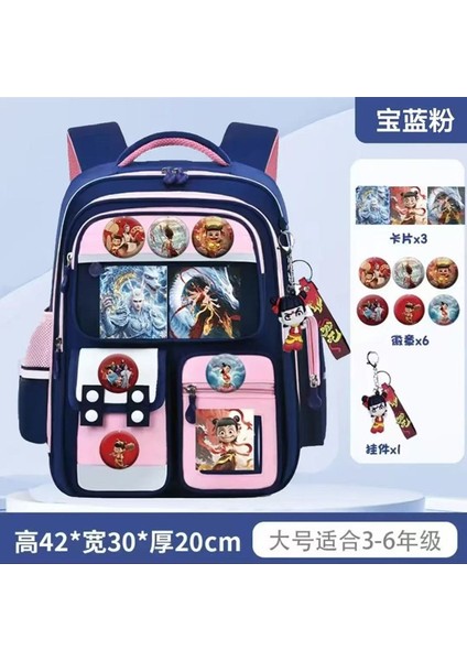 Yeni Okul Çantası Ilkokul Kız Kız Çizgi Film Bir, Iki, Üç Ila Altı Sınıf Sevimli Büyük Kapasiteli Çocukların Omuz Çantası Yükünü Azaltmak Için (Yurt Dışından)