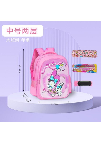 Yeni Okul Çantası Ilkokul Kız Kız Çizgi Film Bir, Iki, Üç Ila Altı Sınıf Sevimli Büyük Kapasiteli Çocukların Omuz Çantası Yükünü Azaltmak Için (Yurt Dışından)
