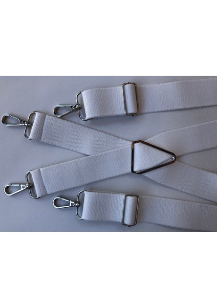 Kancalı Beyaz Renkli Pantolon Askısı 4 Kancalı