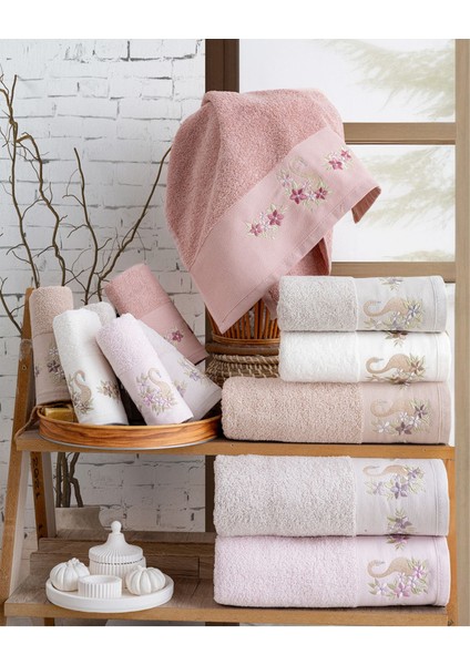 Renkli Nakışlı Pamuklu Mutfak Havlusu 6'lı 30X50, Şık ve Kullanışlı Set