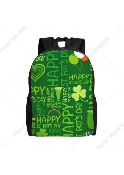 St.patrick Day Clover Büyük Sırt Çantası Paskalya Okul Çantası Kadınlar Için Açık Hava Seyahat Kampı Için Erkekler 15 Inç Dizüstü Bilgisayar Fermuarı: 3/boyut: 11.8X4.5X16.1 Inç (Yurt Dışından)