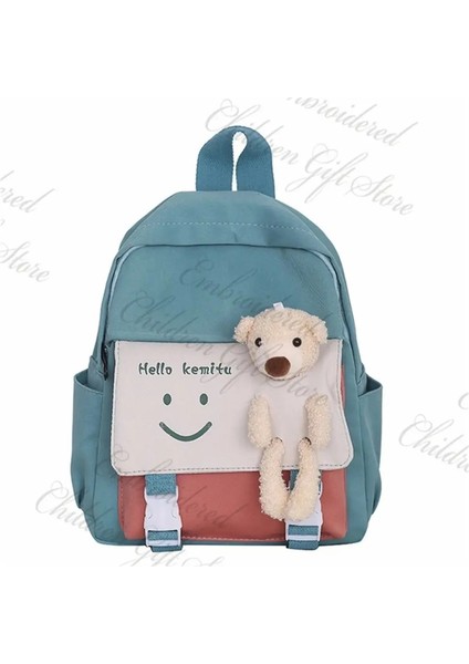 2023 Yeni Karikatür Sevimli Naylon Anaokulu Sırt Çantası Kişiselleştirilmiş Adı Okul Çantası Ilköğretim Okulu Kızların Boş Zaman Sırt Çantası: Yeşil/boyut:(Yurt Dışından)