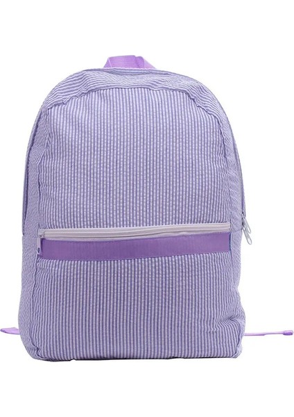 Kişiselleştirilmiş Bebek Sırt Çantaları Monogramlı Yürümeye Başlayan Sırt Çantaları Özelleştirilmiş Seersucker Okul Öncesi Kitap Çantası Işlemeli Isim Bebek Hediyeler: Mor/boyut:(Yurt Dışından)