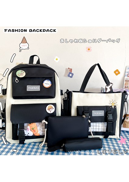 Yeni Okul Çantası Öğrenciler Çocuk Erkek Kız Omuz Çantası Büyük Kapasiteli Karikatür Okul Çantası (Yurt Dışından)