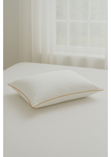 Gold Rengi Biyeli Nanojel Yastık 1100 Gram 50X70 cm 1 Adet, Lüks Otel Yastığı