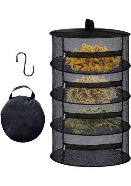 4 Katlı Fermuarlı Meyve Sebze Kurutma Filesi, Katlanabilir ve Kullanışlı Siyah Sepet fırsatları