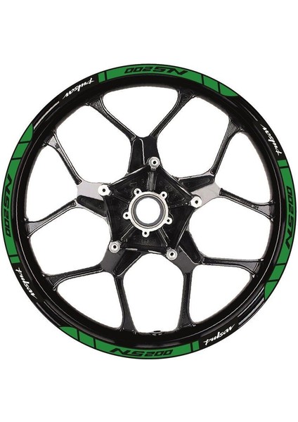 Bajaj Pulsar NS200 Baskılı Jant Dışı Şerit Motosiklet Sticker Etiket Modeli Yeşil