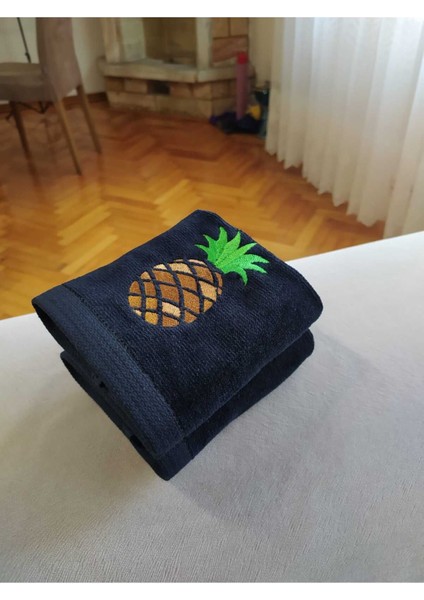 Renkli Limon, Avokado, Ananas Nakışlı 3'lü Mutfak Havlu Seti