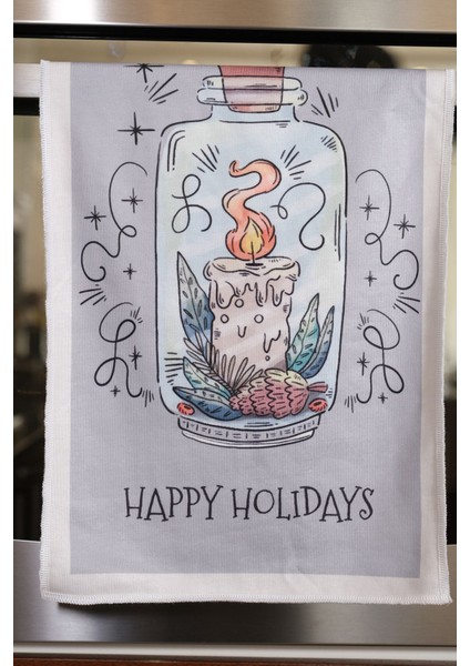 Yılbaşı Temalı 3'lü Mutfak Havlusu Seti 30X50 Pembe modelleri