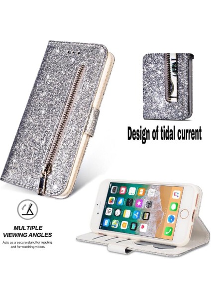 IPhone 7 Için Fermuar Cep Durumda Artı/iphone 8 Artı Bilek Kayışı Glitter Pu (Yurt Dışından) fırsatları