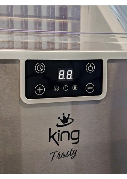 Frosty 25KG Buz Kapasiteli Pet Şişe Takılabilir Büyük Hazneli Buz Yapma Makinesi KBM7992 indirimleri