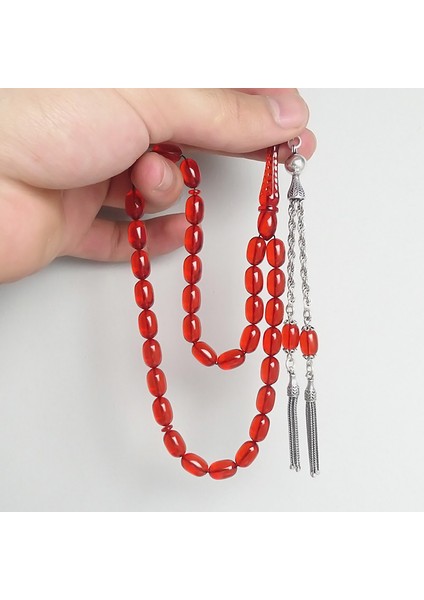 Rüya Serisi Kalemkar Işçilikli Turuncu Kehribar Tesbih fiyatları