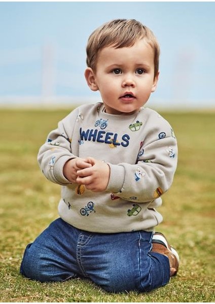 Erkek Bebek Baskılı Sweatshirt 2431