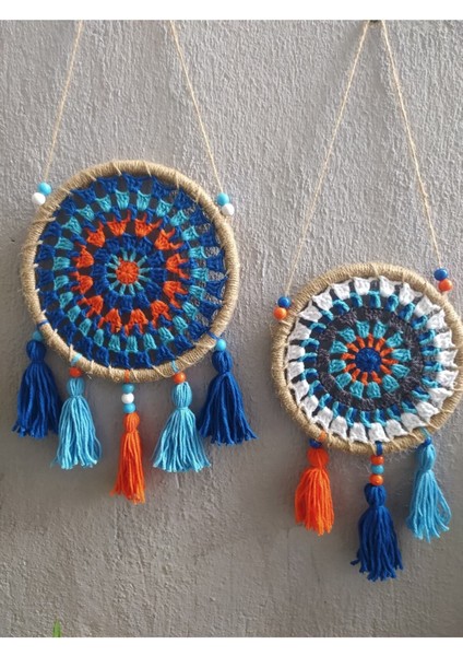 El Emeği Makrome Duvar Süsü 3'lü Mavi Balkon ve Bahçe Dekoru Seti fiyatları