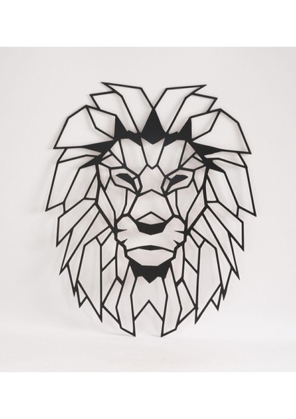 Şık Aslan Başı Ahşap Gölge Duvar Tablosu, Siyah, Ev ve Bahçe Dekoru