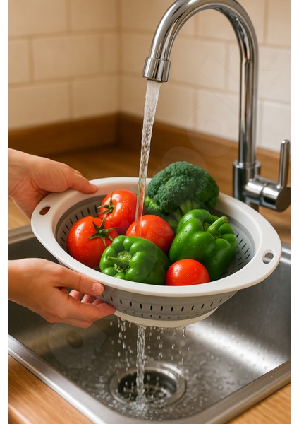 Yer Kaplamaz Katlanır Pratik Süzgeç - Akordiyon Süzgeç - Oval Katlanabilen Süzgeç fiyatları