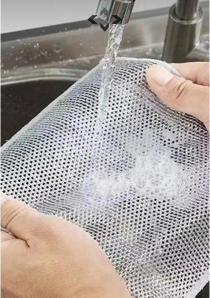 10 Adet Gri Çift Katmanlı Tel Bulaşık Bezi, 20X20 Cm, Çelik Bez Seti modelleri