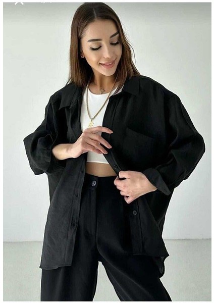 Yeni Sezon Kadın Düşük Omuz Oversize Rahat Kalıp Gömlek