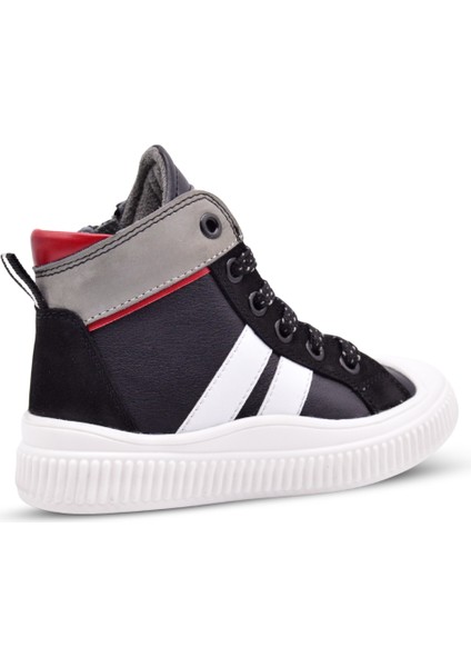 Aston Erkek Çocuk Hakiki Deri Bağcıklı ve Fermuarlı Siyah Renk Bot fiyatları