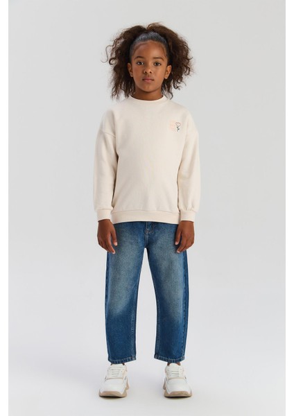 Bg Store Kız Çocuk Ekru Sweatshirt