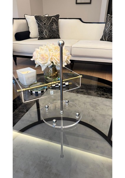 Kağıt Havlu Standı Pleksi Taban Gümüş Kaplamalı Metal Gövde fiyatları