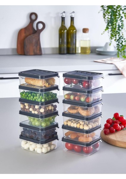 12'li Şeffaf Kapaklı Kahvaltı ve Saklama Kabı Seti, Dayanıklı ve Kullanışlı