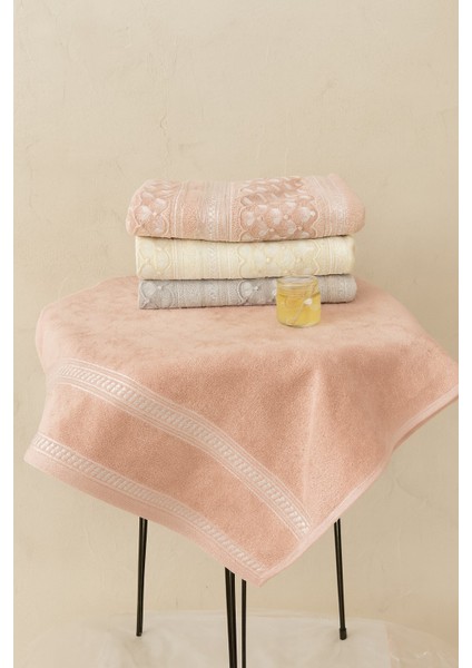 Pelin 3’lü Çeyizlik El ve Yüz Havlusu %100 Pamuk, Kadife Dokulu, Dantelli & Güpürlü