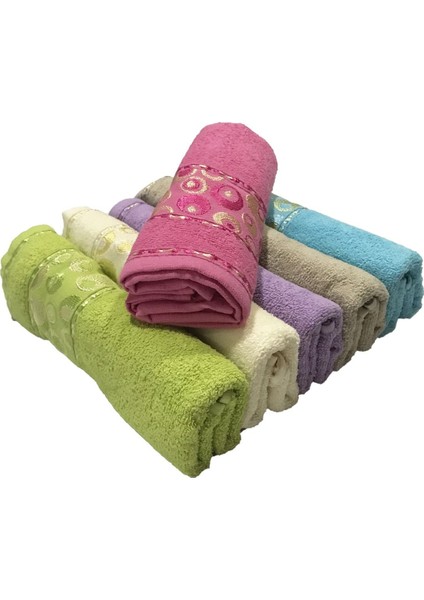 Pembe Halka Desenli El Havlusu 30X50, Şık ve Yumuşak Dokusu ile Kullanıma Hazır