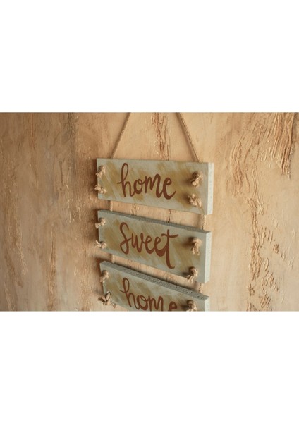 3'lü El Yapımı Jüt Halat Askılı Renkli Mottolu Ahşap Duvar Panosu fiyatları