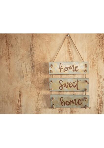 3'lü El Yapımı Jüt Halat Askılı Renkli Mottolu Ahşap Duvar Panosu modelleri