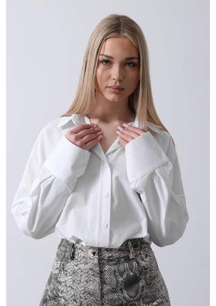 Oversize Geniş Manşet Detaylı Uzun Gömlek indirimleri