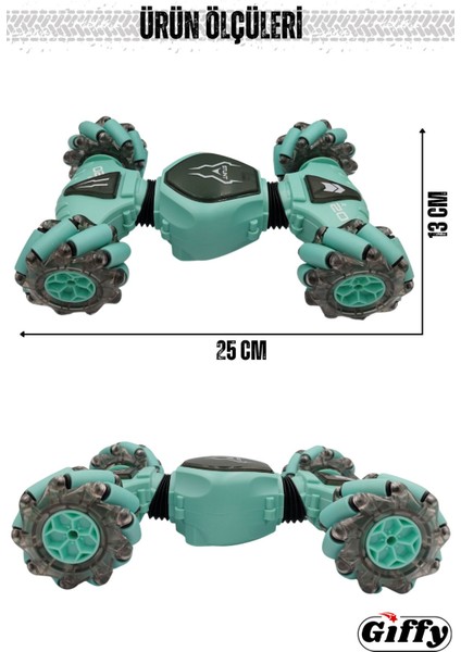 Oyuncak Uzaktan ve Bilek Kumandalı Şarjlı LED Işıklı Full Fonksiyon Akrobat Drift Araba fırsatları