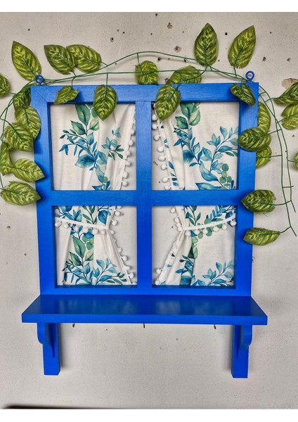 Mavi Alaçatı Ahşap Pencere ve Balkon Duvar Dekoru 50×70, Şık ve Doğal Tasarım fiyatları