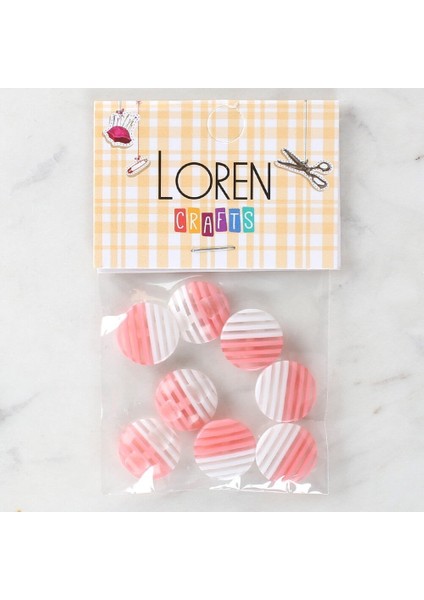 Loren Crafts 8'li Desenli Düğme - 1094