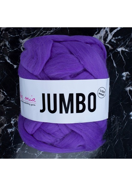 La Mia Jumbo Koyu Mor Dev Yün El Örgü Ipi - J10