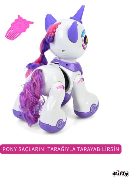 Oyuncak Uzaktan Kumandalı Unicorn At Pony,sesli,ışıklı,pilli(Pil Hediye),interaktif, Full Fonksiyon modelleri