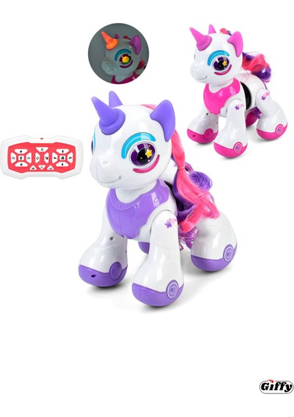 Oyuncak Uzaktan Kumandalı Unicorn At Pony,sesli,ışıklı,pilli(Pil Hediye),interaktif, Full Fonksiyon
