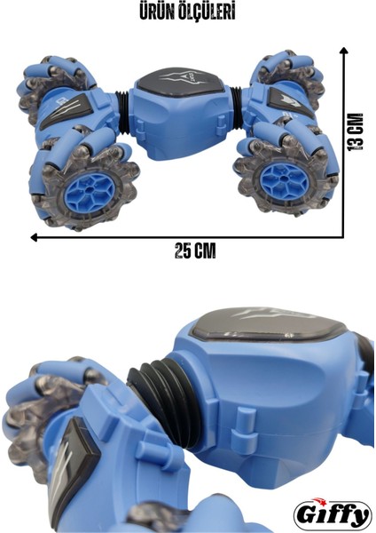 Oyuncak Uzaktan ve Bilek Kumandalı Şarjlı LED Işıklı Full Fonksiyon Akrobat Drift Araba fırsatları