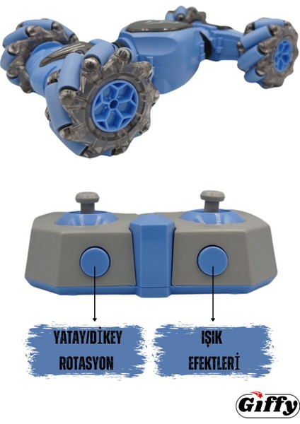 Oyuncak Uzaktan ve Bilek Kumandalı Şarjlı LED Işıklı Full Fonksiyon Akrobat Drift Araba indirimleri