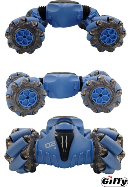 Oyuncak Uzaktan ve Bilek Kumandalı Şarjlı LED Işıklı Full Fonksiyon Akrobat Drift Araba