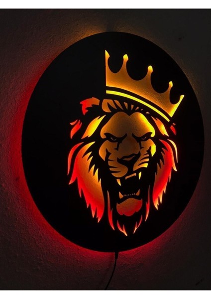 Ahşap LED Işıklı Aslan Duvar Tablosu, Şık ve Doğal Dekor Seçeneği fiyatları