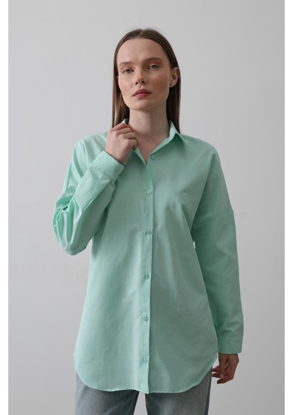 Oversize Uzun Kollu Poplin Gömlek