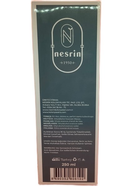 Dark Cam Şişe Kolonya 250 ml fırsatları