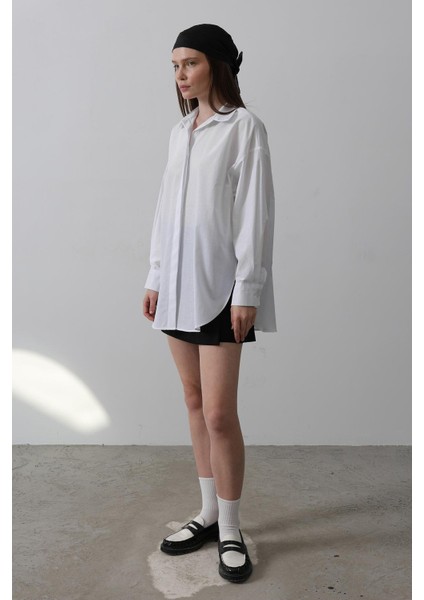 Oversize Uzun Kollu Poplin Gömlek modelleri