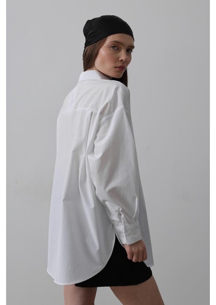 Oversize Uzun Kollu Poplin Gömlek