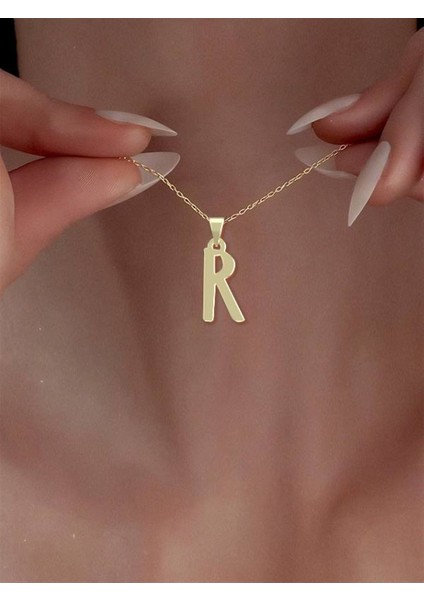 14 Ayar Altın R Harfi Kolye Ucu 0.3 Gr, KC16825 Kodlu